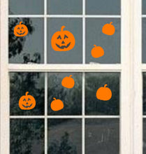 Load image into Gallery viewer, pumpkin window decal,halloween window cling, halloween window decal, window decal, halloween decals, pumpkin decal, jackolantern decal