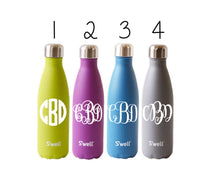 Load image into Gallery viewer, Water bottle decal, custom bottle decal, water bottle sticker, custom water bottle sticker, water bottle monogram, monogram for bottle, camp