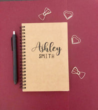 Load image into Gallery viewer, Personalized Notebook, 5 x 7 Journal, Journal for Women, Notebook, Gift, Bullet Journal, Best Friend Gift, Teacher Notebook , Custom