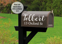 Load image into Gallery viewer, Mailbox Decal, Mailbox Sticker, Custom, Mailbox Number, Street Name, Mailbox Decals, Sticker, Decal, Mailbox, Personalized, Mailbox
