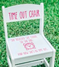 Load image into Gallery viewer, Girl time out chair, Boy time out chair, Time out chair for toddlers, Time out chair decal, Chair Not Included, Decal only, Time out Decal
