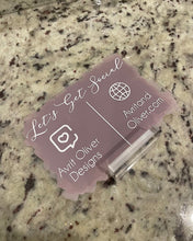 Load image into Gallery viewer, Lets get social business signs, social media sign, custom acrylic sign, small business acrylic sign, small business sign, acrylic signs