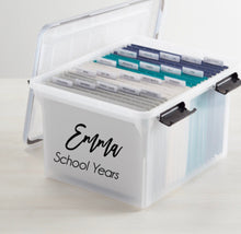 Load image into Gallery viewer, Personalized School Organization File Tote Labels - Custom Name Labels - Personalized Name Decals- Important Document Container- School Memo