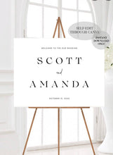 Load image into Gallery viewer, Instant Download Wedding Sign, Self-Editing, Printable, Welcome Board Printable, Fully Editable, Templett, Customizable, Elegant DIY, Weddin