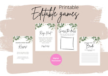 Load image into Gallery viewer, Greenery Bridal Shower Games Bundle, Foliage Bridal Shower Games, Customize Bundle, Name and Questions, Printable Bridal Shower Games,Bridal