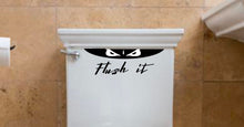 Load image into Gallery viewer, toilet decal,creepy Halloween decal, please flush bathroom humor, scary eyes sticker Halloween party decoration, toilet seat man cave decor