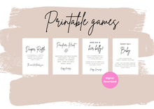 Load image into Gallery viewer, Modern Baby Shower Games Bundle, Minimalist Pack Games for Baby, Editable Games, Modern Baby shower, Baby shower Games, Minimalist baby