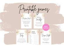 Load image into Gallery viewer, Pampas Grass Bear Baby Shower Games, Boho Baby Shower Game Bundle, BohemianThemed Bingo Emoji Instant Download Digital, Fully editable Game