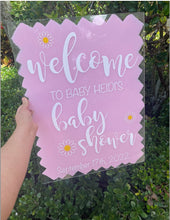 Load image into Gallery viewer, Sunflower Baby Shower Welcome Sign