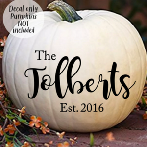 Personalized pumpkin decal