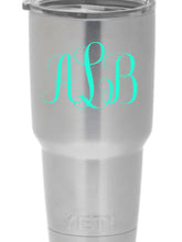 Load image into Gallery viewer, monogram for yeti, Yeti monogram sticker, yeti decal, yeti monogram , monogram decal, monogram sticker, custom yeti decal-yeti tumbler decal