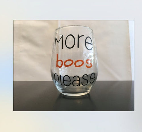 More boos please wine glass
