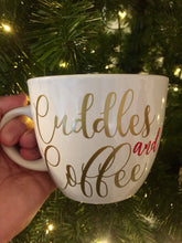 Load image into Gallery viewer, Christmas stocking stuffer, stocking stuffer for her,gift for her, christmas gift, christmas mug, christmas coffee mug, cuddles and coffee