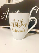 Load image into Gallery viewer, Clear glass mugs- personalized bridesmaid mugs- bridesmaid proposal - custom mug- bridesmaid gifts- gift for maid of honor proposal box gift