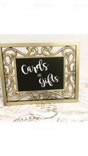 Load image into Gallery viewer, Cards and Gifts sign- Cards and Gifts wedding sign- rustic wedding sign-Gold wedding sign- Wedding sign decal- rustic wedding decor-wedding
