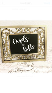 Cards and Gifts sign- Cards and Gifts wedding sign- rustic wedding sign-Gold wedding sign- Wedding sign decal- rustic wedding decor-wedding