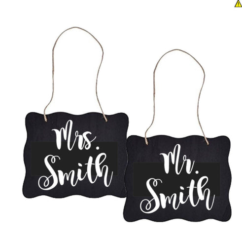 Chair Signs - Wedding Chair Signs - Mr & Mrs Chair Signs - Wooden Chair Signs - Mr and Mrs Signs for Wedding Chairs - Wedding Signs