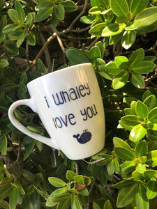 I whaley love you, whale mug, animal puns, christmas gift, stocking stuffer, gift for her, gift for him, cute mug,gift for boyfriend
