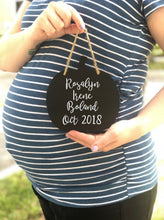 Load image into Gallery viewer, Pregnancy announcement, Pregnant, Mommy to be, Baby coming soon, Pregnancy announcement sign, Chalkboard signs, Pumpkin chalkboard, Fall
