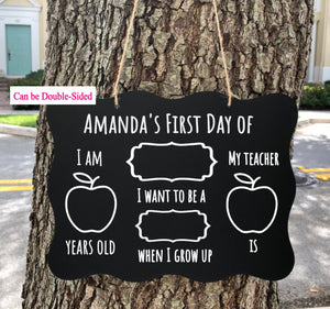 first day of school sign, first day of school chalkboard, 1st day of school, first day of preschool, 1st day of kindergarten, personalized