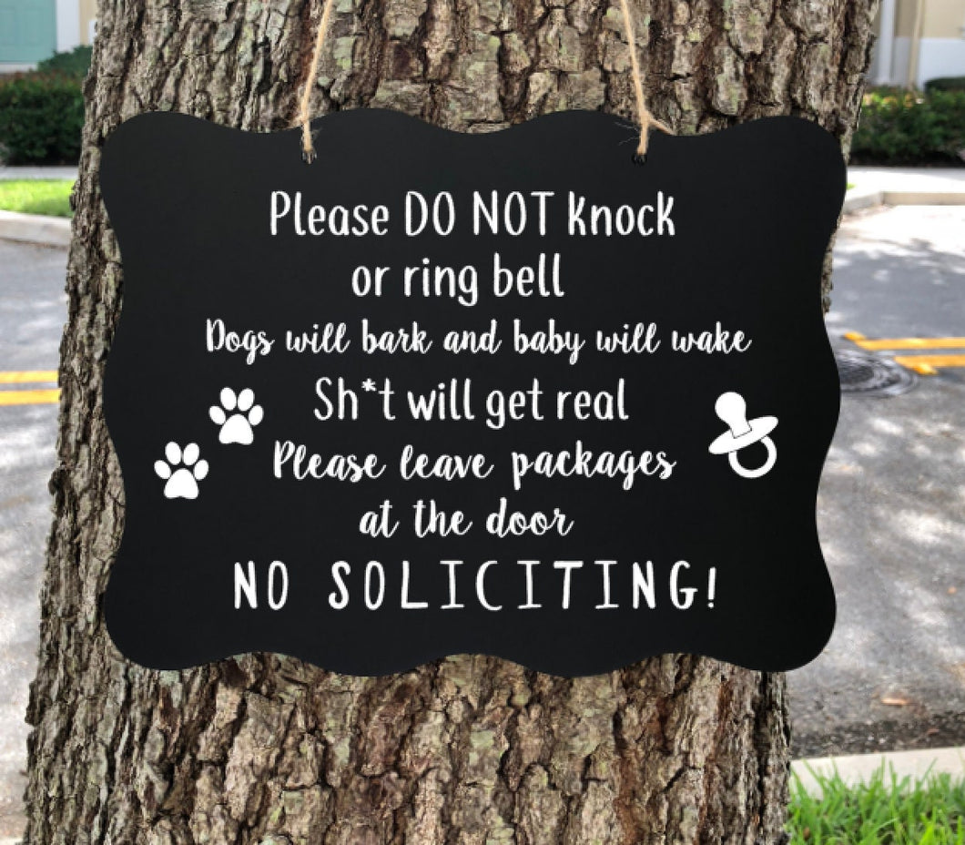 Do Not Knock Crazy Dogs, Do Not Knock, No Soliciting Sign, Crazy Dogs, Dont Wake Baby Sign, Do Not Ring Bell, Custom sign for door