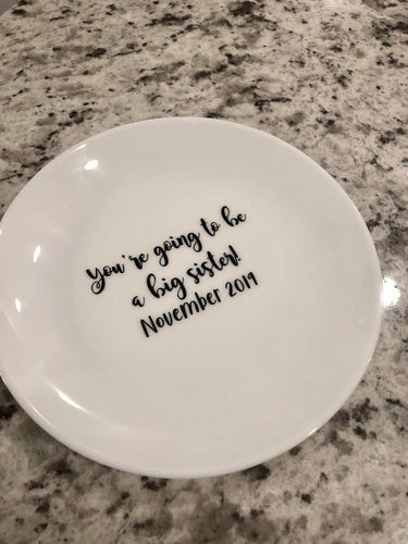 Big Sister, Pregnancy Announcement Plate, Big Sister Announcement, Promoted to Big Sister, I'm Going to be a Big Sister, Baby announcement