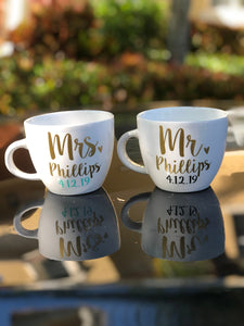 Mr and Mrs Mugs | Personalized Wedding Gift | Engagement Gift for Couple | Bridal Shower Gift I Wedding Gift I Wedding Gifts I Gift for them