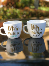 Load image into Gallery viewer, Mr and Mrs Mugs | Personalized Wedding Gift | Engagement Gift for Couple | Bridal Shower Gift I Wedding Gift I Wedding Gifts I Gift for them