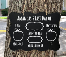 Load image into Gallery viewer, first day of school sign, first day of school chalkboard, 1st day of school, first day of preschool, 1st day of kindergarten, personalized