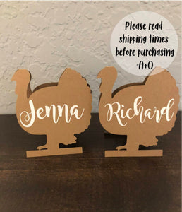 Turkey Placecards,Thanksgiving Table Setting, Turkey Name Cards, Turkey Shape, Thanksgiving Decor,Thanksiginvg place cards, turkey cut out