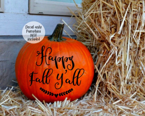 Happy Fall Pumpkin Decal Hello Fall Pumpkin Decal Small Decals Fall Front Porch Pumpkin Decor Vinyl Decals Fall Porch Decor Holiday Seasonal