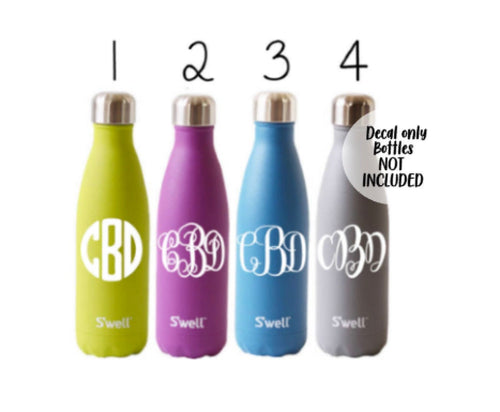 Water bottle decal, custom bottle decal, water bottle sticker, custom water bottle sticker, water bottle monogram, monogram for bottle, camp