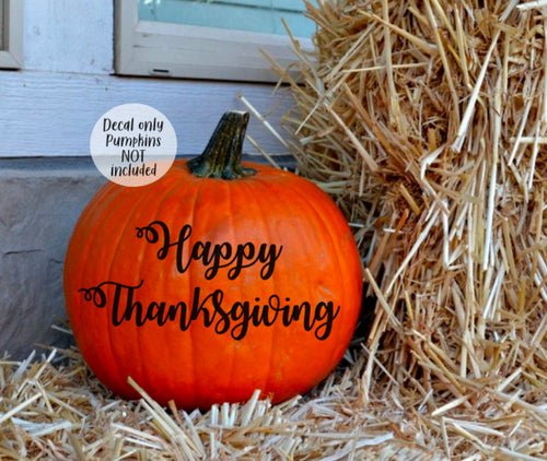 Pumpkin Decals, Happy Fall Decal, thanksgiving Decal, Vinyl Decals, Thanksgiving decor, Front Porch Decor,Holiday Decals ,Pumpkin DECAL ONLY