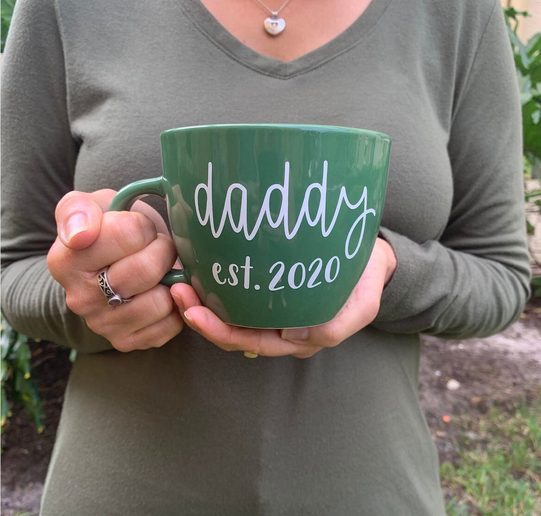 Green mug, Daddy mug, Established mug, New dad mug, Valentines day, Baby Reveal Mug, Baby reveal dad, Daddy mug, Daddy to be,New dad.Mug him