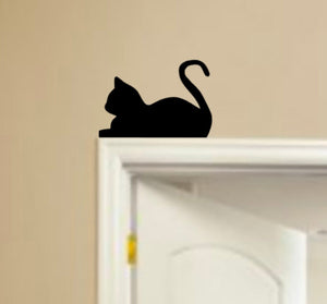 Wood Cat Door Topper- Cat door Decal, Cat Decoration, Cat Sticker, Door Cat Sticker,Door Decal, Cat Door Frame, Cat Door Frame Sticker