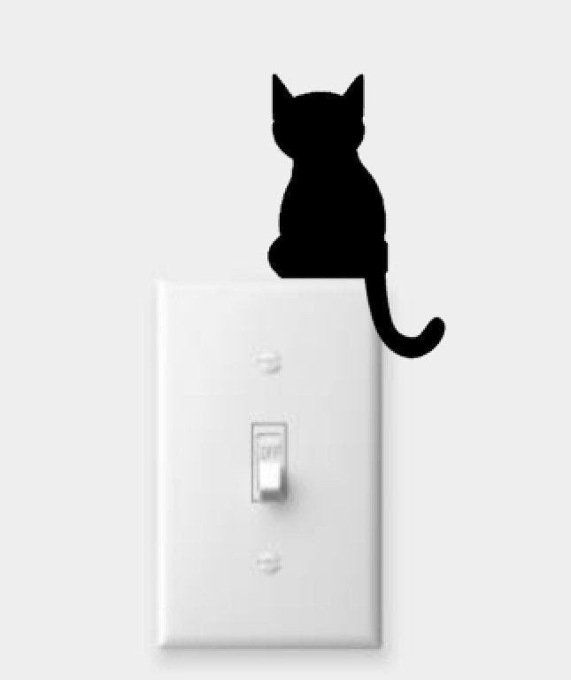 Cat Light Switch Decal-Lightswitch Sleeping Kitten Decal-Light Switch Cover decor- Light Switch Decal- Cat lover- Cat Deca;- Cat sticker