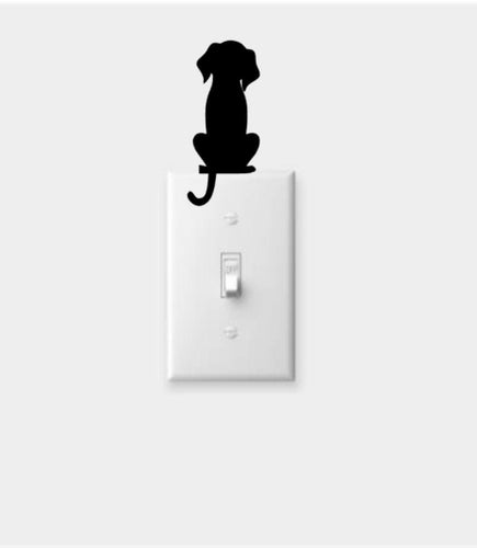 Dog Light Switch Decal-Lightswitch Sleeping Kitten Decal-Light Switch Cover decor- Light Switch Decal- Dog lover- Dog Decal- Dog sticker