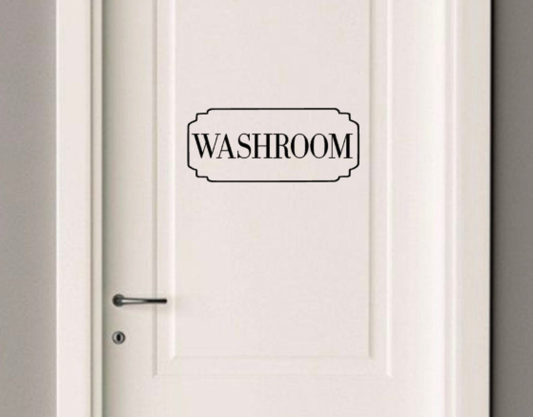 Washroom decal, restroom decal, restroom door decal, washroom door decal, home organization, labels for home, door decals, washroom door