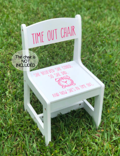Girl time out chair, Boy time out chair, Time out chair for toddlers, Time out chair decal, Chair Not Included, Decal only, Time out Decal