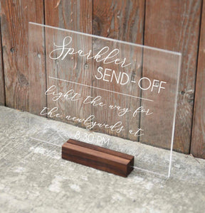 Sparkler Send Off Acrylic Wedding Sign,Lucite Sparkler Send Off Acrylic Sign for Wedding Decor ,Wedding Sparklers Sign, Acrylic Sign Wedding