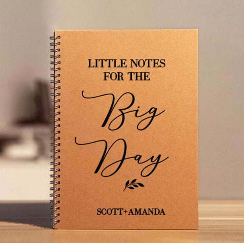 Little Notes for the Big Day, Wedding Notebook, Wedding Journal, Wedding Planning, Engagement Gift, Personalized, Wedding, Notes, Gift, Book