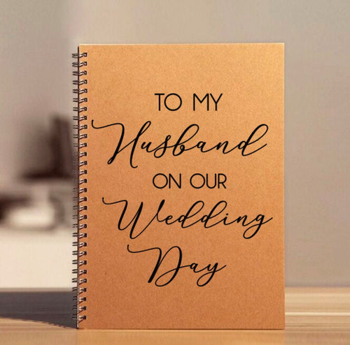 Groom Card - Personalized Card - Card from Bride - To My Husband Card - Wedding Day Note - Wedding Stationery - Wedding notebook- Letters to