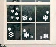 Load image into Gallery viewer, Christmas window decal, snowflake window decal, holiday window, holiday window decals, snoflake decals, holiday windows, christmas decor