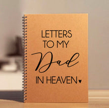 Load image into Gallery viewer, Dad Memorial Journal | Letters to Dad in Heaven Sympathy Journal | Loss of Father Gift | Father Memorial Gift | Custom Father Sympathy Gift
