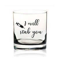 Load image into Gallery viewer, Nurse Coffee Whiskey Glass, Funny Nurse , Nurse Whiskey Glass, Nursing, I Will Stab You Whiskey Gifts, Student Nurse Graduation Whiskey,