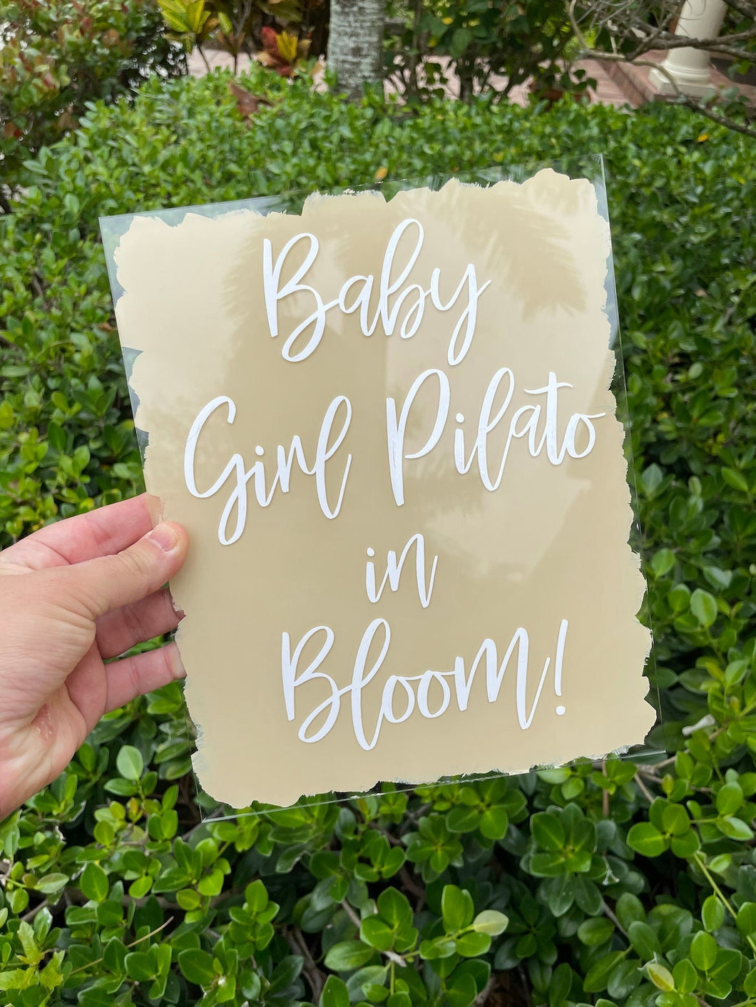 Greenery Baby in Bloom Welcome Sign, Baby Shower Welcome Sign, Calligraphy Welcome to Baby Shower Sign, Eucalyptus, Acrylic sign, Hand paint