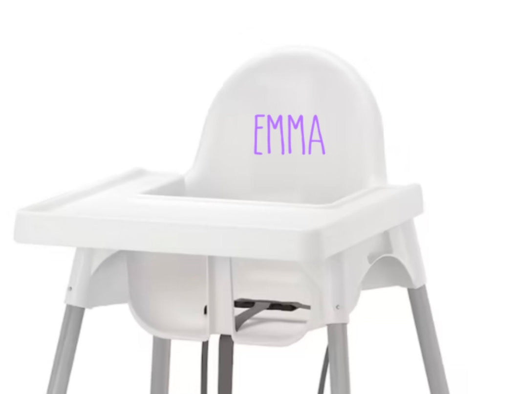 Personalized Name Decal For High Chair | High Chair Accessory | Easy To Apply Name Decal | Permanent Decal for Baby Chair | Baby high Chair