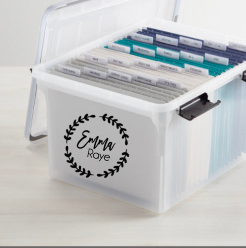 Decal only, Kids File Box , Milestone Tote , Memory Box , Organization School Box , baby file box , milestone box , keepsake box , kit