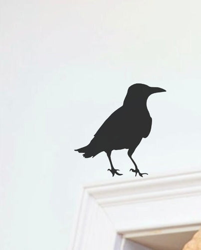 Black Crow Door Topper, Raven Crow Decor, Halloween Decor, Black Crow Door Corner Decor, Spooky Halloween Decoration, Bird Door Sitter
