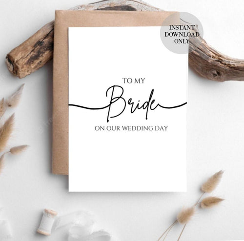 To my wife on our wedding day card, To my wifey on our wedding day card, to my wife card, wedding day card, To my bride, wedding day card